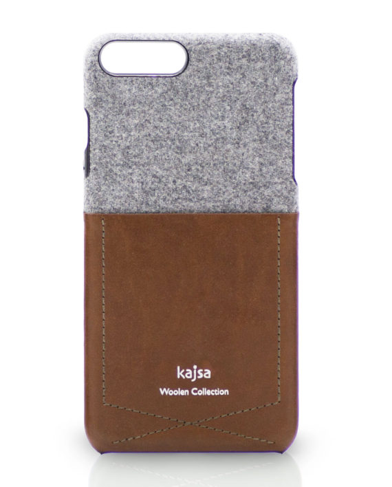 Apple iPhone 8 Hülle Wolle Design Braun mit Tasche