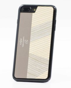 Echt Holz Echt Leder Schutz Hülle Case Beige für das iPhone 8 und iPhone 7 Plus