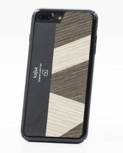 Echt Holz Echt Leder Schutz Hülle Case Dunkel Braun für das iPhone 8 und iPhone 7 Plus