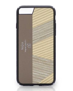 Echt Holz Echt Leder Schutzhülle Case Beige für das iPhone 8 und iPhone 7 Plus