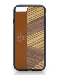 Echt Holz Echt Leder Schutzhülle Case Braun für das iPhone 8 und iPhone 7 Plus