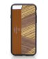 Eine Braune Schutzhülle Case aus echtem Holz kombiniert mit echtem Leder für das iPhone 8 Plus, das iPhone 8, das iPhone 7 und das iPhone 7 Plus.