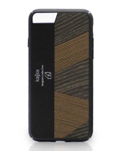 Echt Holz Echt Leder Schutzhülle Case Schwarz Dunkelbraun für das iPhone 8 und iPhone 7 Plus