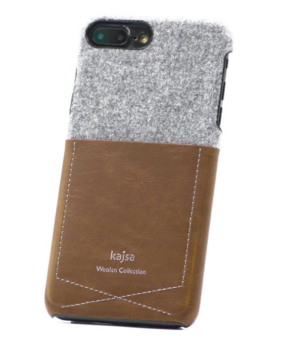 Echt Wolle Leder Schutzhülle Case Braun für das iPhone 8 und iPhone 7 Plus
