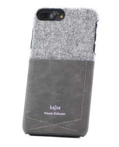 Echt Wolle Leder Schutzhülle Case Grau für das iPhone 8 und iPhone 7 Plus