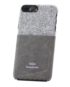 Perspektivisches Foto einer grünen Schutzhülle Case aus echter Wolle kombiniert mit Leder für das iPhone 8 Plus, das iPhone 8, das iPhone 7 und das iPhone 7 Plus.