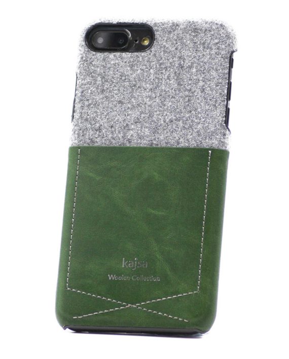 Echt Wolle Leder Schutzhülle Case Grün für das iPhone 8 und iPhone 7 Plus