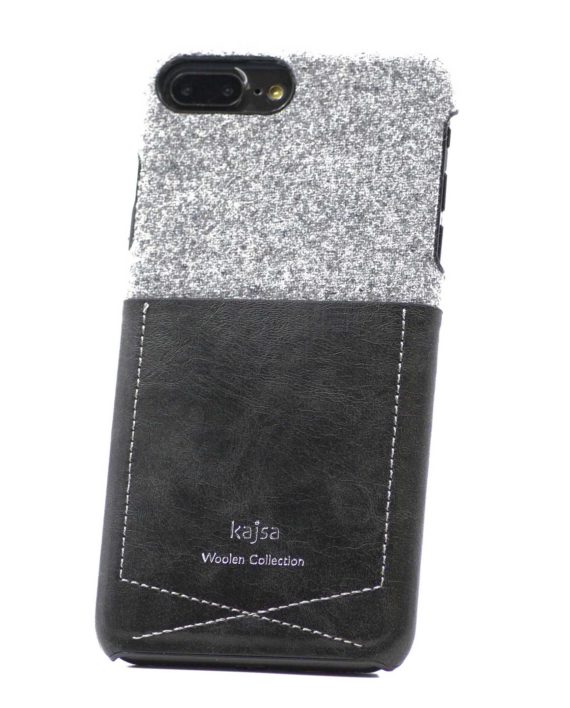 Echt Wolle Leder Schutzhülle Case Schwarz für das iPhone 8 und iPhone 7 Plus