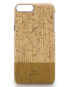 Eine Schutzhülle aus echtem Kork Holz mit Streifen Muster für das iPhone 8 Plus, das iPhone 8, das iPhone 7 und das iPhone 7 Plus.